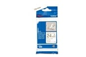 Paperit, valokuvapaperit ja tarrat - Brother TZe R254 - Glossy - Kulta on Valkoinen Roll (2.4 cm x 4 m) - TZER254