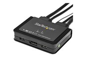 KVM-kytkimet - StarTech.com 2-porttinen USB 4K60Hz DisplayPort KVM-kytkin sisäänrakennetuilla kaapeleilla - KVM / äänikytkin - 2 porttia - SV211DPUA4K