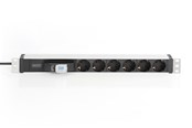Virtakaapelit (ulkoinen) - DIGITUS 6-Port - 1U - Aluminum PDU - DN-95417