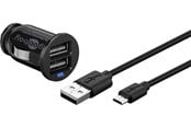 Puhelin - Adapterit & Laturit - Pro USB-autolaturi 12V - 2x USB (2,4A) - 1 metrin kaapeli - 4040849716928
