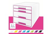 Arkistointi & Säilytys - Leitz  WOW vetolaatikosto 4-ltk Pinkki - 52132023