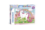 Palapelit - Clementoni 104 kpl palapeliä Kids SuperColors Unicorn -aiheella. - 27109