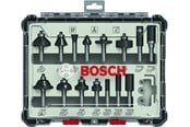 Jyrsimet - Bosch Jyrsinteräsarja, 15 kpl:n valikoima, 1/4 tuuman kara 15-piece Mixed Application Router Bit Set. - 2607017473