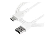 USB kaapelit - StarTech.com 1 m / 3.3 ft. USB 2.0 to USB C Cable - White - Aramid Fiber - USB-C cable - 1 m - RUSB2AC1MW