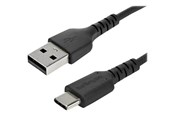 USB kaapelit - StarTech.com 2 m / 6.6 ft. USB 2.0 to USB C Cable - Musta - Aramid Fiber - USB-C cable - 2 m - RUSB2AC2MB
