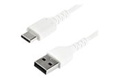 USB kaapelit - StarTech.com 2 m / 6.6ft. USB 2.0 to USB C Cable - Valkoinen - Aramid Fiber - USB-C cable - 2 m - RUSB2AC2MW