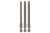 Poranterät & Ruuvauskärjet - Bosch 3-os. ruuvauskärkisarja Pozidriv-ristikantaruuveille (PZ) PZ1; PZ2; PZ3; 89 mm - 2609255969
