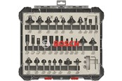 Työkalut - Bosch Jyrsinteräsarja, 30 kpl:n valikoima, 1/4 tuuman kara 30-piece Mixed Application Router Bit Set. - 2607017476