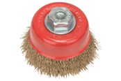 Työkalut - Bosch Kuppiteräsharja, aallotettu teräslanka, messinkipinnoitettu, 75 75 mm, 0,3 mm, M10 - 2608622062