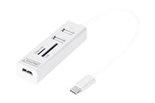 USB hub - DIGITUS DA-70243 - keskus - 3 porttia USB hub - 3 porttia - Valkoinen - DA-70243