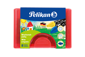 Harrastustarvikkeet - Pelikan Plastic Case with 8 rounded crayons and scraper.water resistant - 100401613