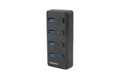 USB hub - Natec NHU-1557 Hub USB 3.0 Mantis2 4-ports USB hub - 4 porttia - USB 3.2 - Musta - NHU-1557