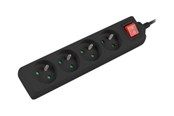 Virtakaapelit (ulkoinen) - Lanberg PS1-04E-0150-BK - power strip - 2500 Watt - PS1-04E-0150-BK