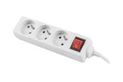 Virtakaapelit (ulkoinen) - Lanberg PS1-03E-0300-W - power strip - 2500 Watt - PS1-03E-0300-W