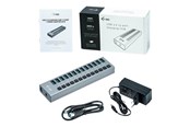 USB hub - I-Tec USB 3.0 Charging HUB 13 port + Teho Adapter 60 W USB hub - 13 porttia - Harmaa - U3CHARGEHUB13