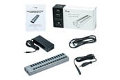 USB hub - I-Tec USB 3.0 Charging HUB 16 port + Teho Adapter 90 W USB hub - 16 porttia - Harmaa - U3CHARGEHUB16
