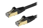 Verkkokaapelit - StarTech.com 7.5 m CAT6a Cable - Musta - RJ45 Ethernet Cable - Snagless - CAT6a STP Cord - Copper Wire - 10Gb - patch cable - 7.5 m - Musta - Musta - 7.5m - 6ASPAT750CMBK