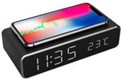 Sisustus - Gembird Digital alarm clock with Qi wireless charging function - Black - DAC-WPC-01