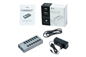 USB hub - I-Tec USB 3.0 Charging HUB 7 port + Teho Adapter 36 W USB hub - 7 porttia - Harmaa - U3CHARGEHUB7
