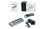 USB hub - I-Tec USB 3.0 Charging HUB 10 port + Teho Adapter 48 W USB hub - 10 porttia - Harmaa - U3CHARGEHUB10