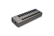 USB hub - I-Tec USB 3.0 Charging HUB 10 port + Teho Adapter 48 W USB hub - 10 porttia - Harmaa - U3CHARGEHUB10