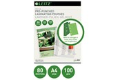 Laminointi - Leitz Laminointitasku rei´itetty A4 80 mic. 100/ltk - 16918