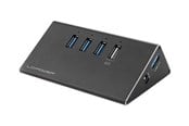 USB hub - LC Power LC-HUB-ALU-2B-4 - hub - 4 ports USB hub - 4 porttia - USB 3.2 - Musta - LC-HUB-2B-4