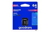 Muistikortti - GOODRAM Muistikortti microSD 64GB CL10 UHS I + sovitin - M1AA-0640R12