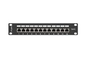 Lisätarvikkeet - Lanberg PPF6-9012-B Patch Panel 12-Port 1U 10" Cat6 FTP Shielded Black - PPF6-9012-B