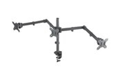 Näytön kiinnitys - IC INTRACOM Manhattan Monitor Triple Desk Mount (clamp) 3 screens 10-27" Vesa 75x75 to 100x100mm 3 pivots (full motion) Height up to 44cm Max 14kg Musta - 461658
