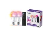 Smart Home - Älykoti - WiZ Color A60 E27 LED-lamppu, 2 kpl + -kaukosäädin - RGB/16 miljoonaa väriä + himmennettävä valkoinen LED-valo - 929003649601