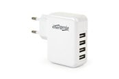 Puhelin - Adapterit & Laturit - Gembird Universal USB charger 4 ports - 3.1 A - White - EG-U4AC-02