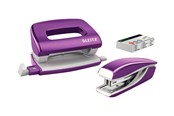 Lävistäjät & Nitojat - Leitz Stapler & Hole Punch Set Mini WOW Purple - 55612062