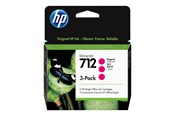 Mustepatruunat, värikasetit ja lisävarusteet - HP 712 / 3ED78A 3-Pack Magenta Ink - 3ED78A