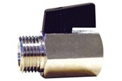 Liitostarvikkeet putkille - Pettinaroli Male/female mini ball valve with Musta nylon lever 1/2 - ET-405-004X15