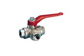 Liitostarvikkeet putkille - Pettinaroli Three way fullway ball valve "l" port ball 3/4 - 240NL-006