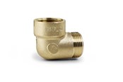Kierteitetyt putkenosat ja liittimet - Isiflo Kyynärpäämessinki 90° naaras/uros 14 - 5010302