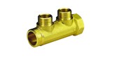 PEX-järjestelmät - Pettinaroli Brass manifold 3/4x1/2 for water- and heatingsystems 2 outlets - BI-202