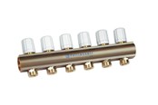 Lattialämmitys - Pettinaroli Linear manifold 1x3/4/18 with thermostatic option or electrical control for return pipes compression ends without fittings 4 outlets - 7035TEM-008-04