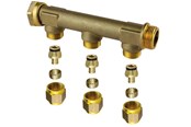 PEX-järjestelmät - Uponor aqua plus manifold male swivel wtr pex dr 3/4mt/sn 3x15c/c50mm - 1067754