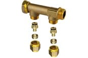 PEX-järjestelmät - Uponor aqua plus -haaraputki uroskierre kääntyvä vesi pex dr 3/4mt/sn 2x15c/c50mm - 1067753