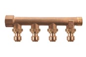 PEX-järjestelmät - Roth manifold 4 outlets x 15 mm insert gunmetal - 17046217.404