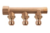 PEX-järjestelmät - Roth manifold 3 outlets x 15 mm insert gunmetal - 17046217.403