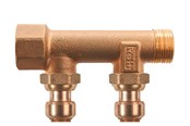 PEX-järjestelmät - Roth manifold 2 outlets x 15 mm insert gunmetal - 17046217.402