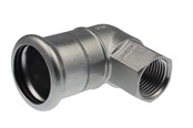 Paineputket ja liittimet - Vsh Fabrieken Xpr ruostumaton kulma-adapteri 90 astetta, FF 22xrp3/4 - 6190844