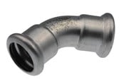 Paineputket ja liittimet - Vsh Fabrieken Xpr ruostumaton kyynärpää 45 astetta FF 15 - 6190041