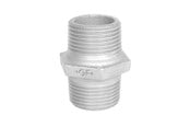 Kierteitetyt putkenosat ja liittimet - +GF+ Hexagon nipple galvanized 3/8 - 770280203