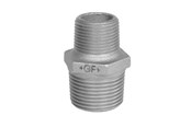 Kierteitetyt putkenosat ja liittimet - +GF+ Hexagon nipple Musta reducing 1 1/4 x 3/4 - 770245126