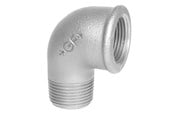 Kierteitetyt putkenosat ja liittimet - Georg-Fischer Kyynärpää 90° galvanoitu m 1/2 x 3/8:lle - 770092216