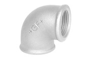 Kierteitetyt putkenosat ja liittimet - +GF+ Kyynärpää 90° galvanoitu f 1 1/2 x 3/4:lle. - 770090225